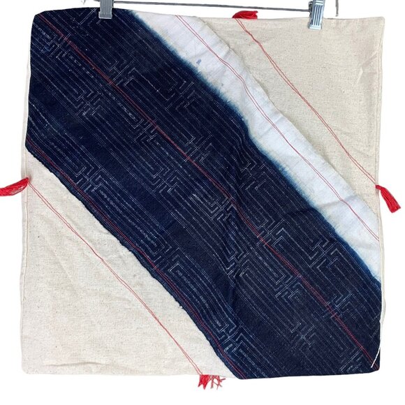 West Elm Discovered Pillow Covers Set of 2 Tasseled Blue White - Picture 1 of 7